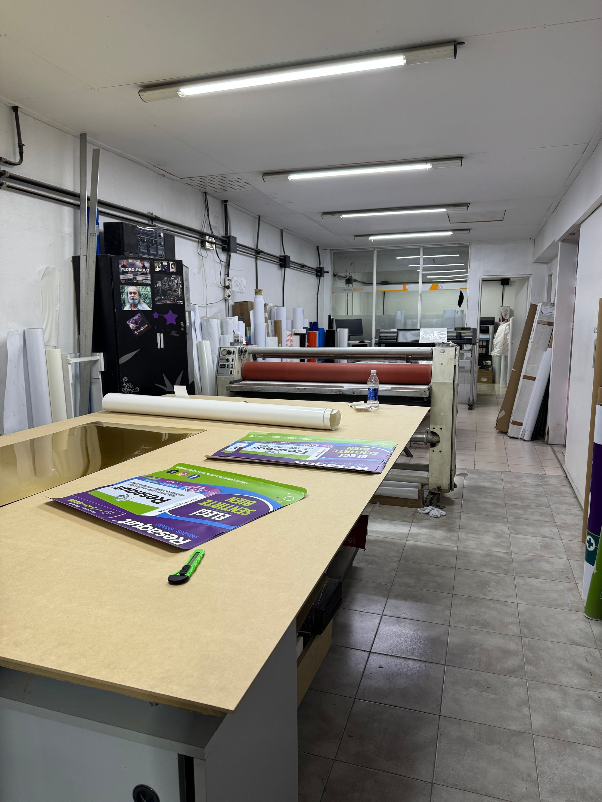 Zona de terminación e impresión en el taller de Maseme